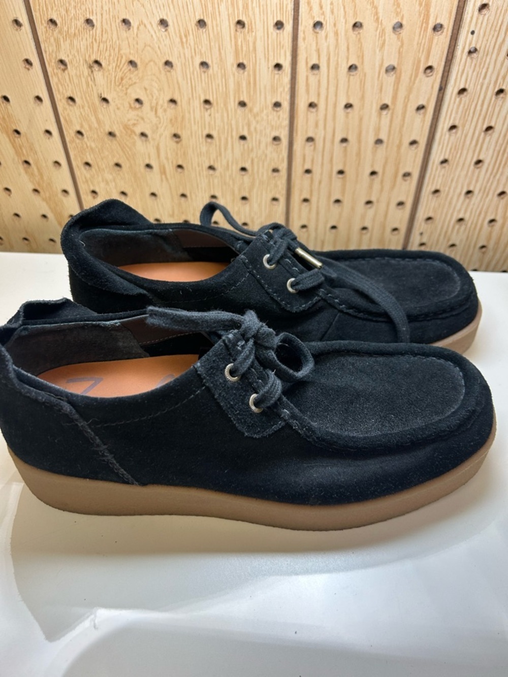 Zodiac Black Suede Boat Shoes with Tan Sole
